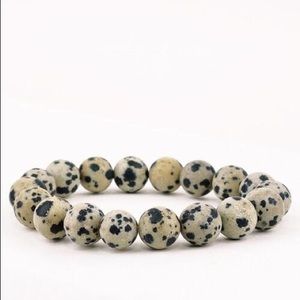 Natural Stone Dalmatian Stackable Bracelet